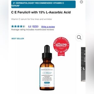NEW, SKINCEUTICALS C E FERULIC WITH 15% L-ASCORBIC ACID VITAMIN C SERUM